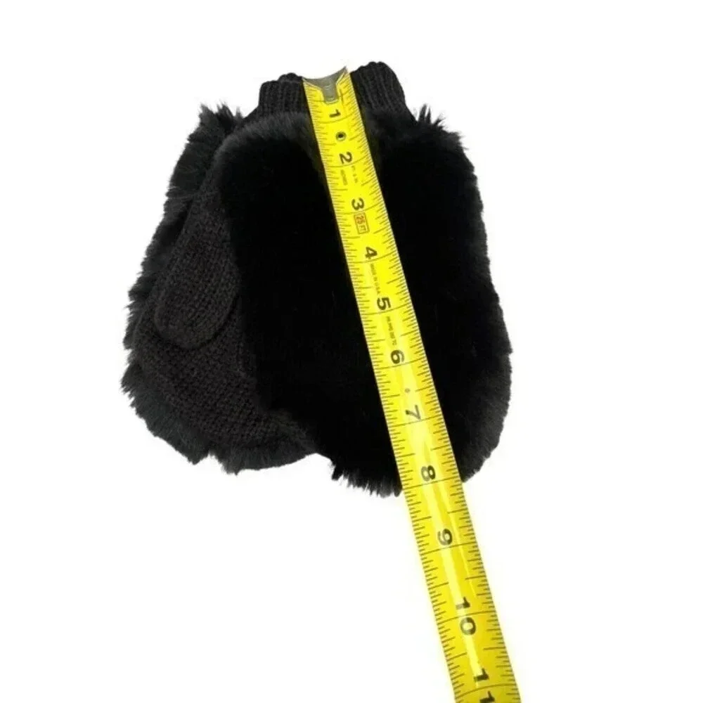 Faux Fur Mittens Black Super Soft And Warm by More Than Magic Girls One Size New